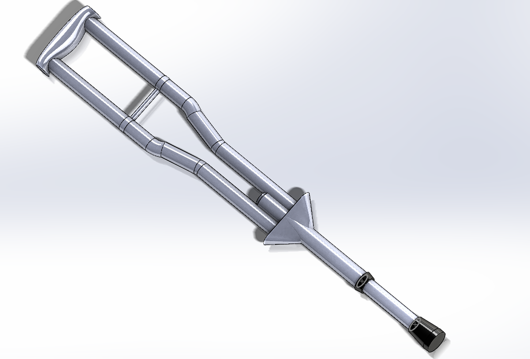Adaptive Adjustable Crutch — Full Render